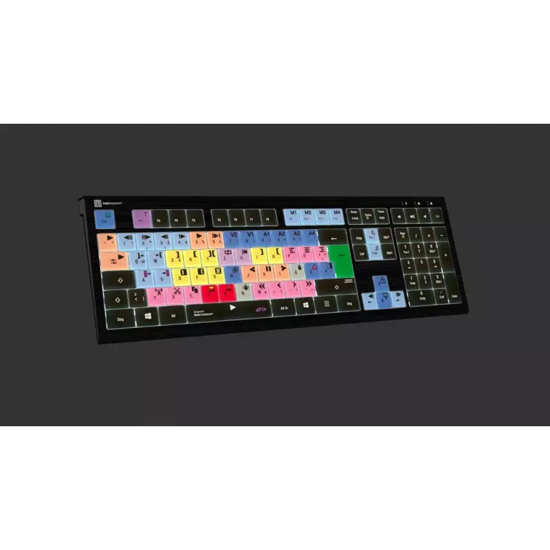 Logickeyboard Avid Media Composer ASTRA 2 apgaismota tastatūra, paredzēta personālajam datoram, vācu valoda (LKB-MCOM4-A2PC-DE)