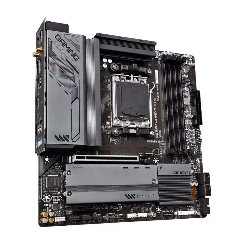 Mātesplate GIGABYTE B650M GAMING X AX — AMD B650, Socket AM5, Micro ATX, DDR5, 4 DIMM, 2x M.2, Wi‑Fi 6E, 2.5GbE