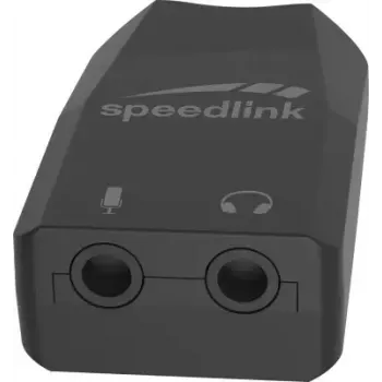 USB ārējais audio adapteris Speedlink VIGO USB — USB saskarne, 3,5 mm austiņu ligzda, melns, 8 g