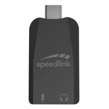USB ārējais audio adapteris Speedlink VIGO USB — USB saskarne, 3,5 mm austiņu ligzda, melns, 8 g
