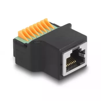 DeLOCK RJ45 sievišķais uz spaiļu bloka adapteris Melns Zaļš 1 gab.