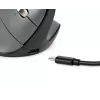 BakkerElkhuizen FastForward Pro pele, labās rokas, vertikāls dizains, optiskā, RF bezvadu + Bluetooth + USB Type-C, 5000 DPI, melna, pelēka