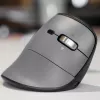 BakkerElkhuizen FastForward Pro pele, labās rokas, vertikāls dizains, optiskā, RF bezvadu + Bluetooth + USB Type-C, 5000 DPI, melna, pelēka
