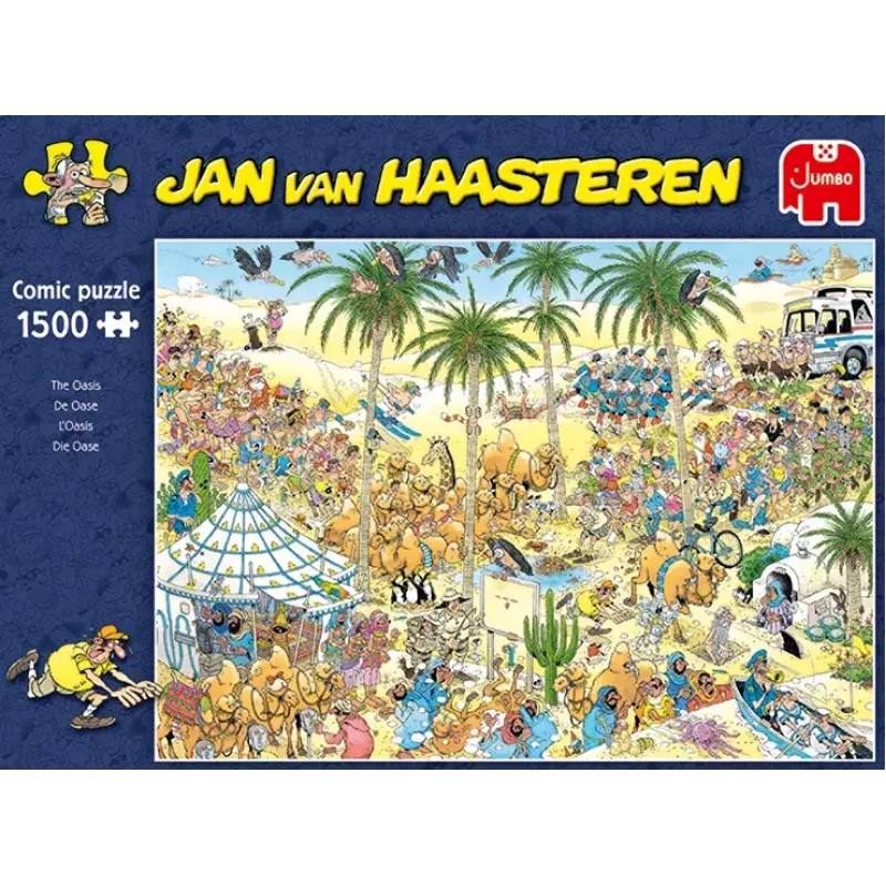 Jumbo puzle Jan van Haasteren Oāze — 1500 gabali, 900×600 mm