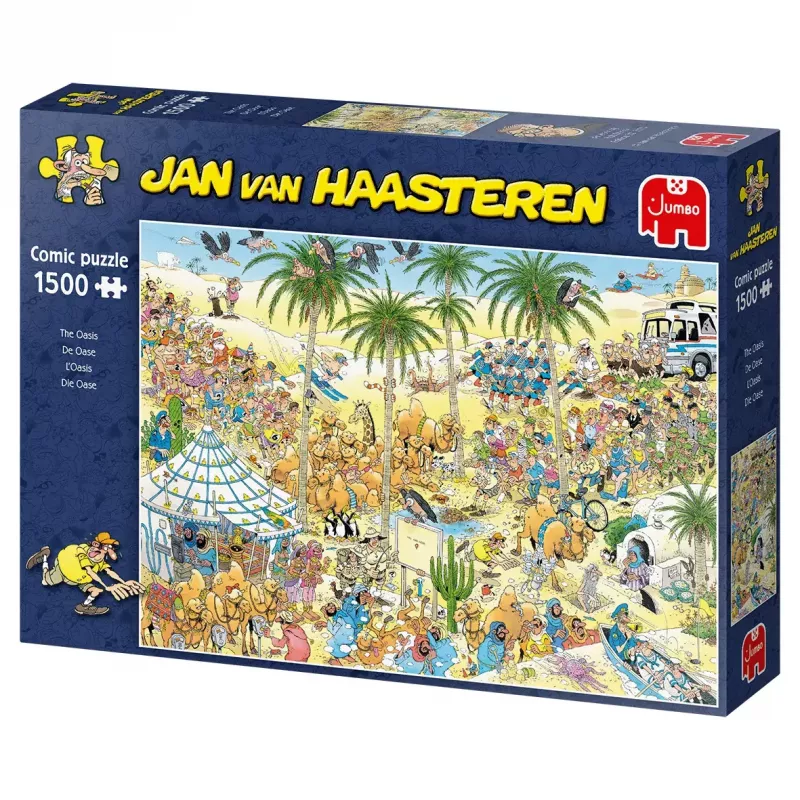 Jumbo puzle Jan van Haasteren Oāze — 1500 gabali, 900×600 mm