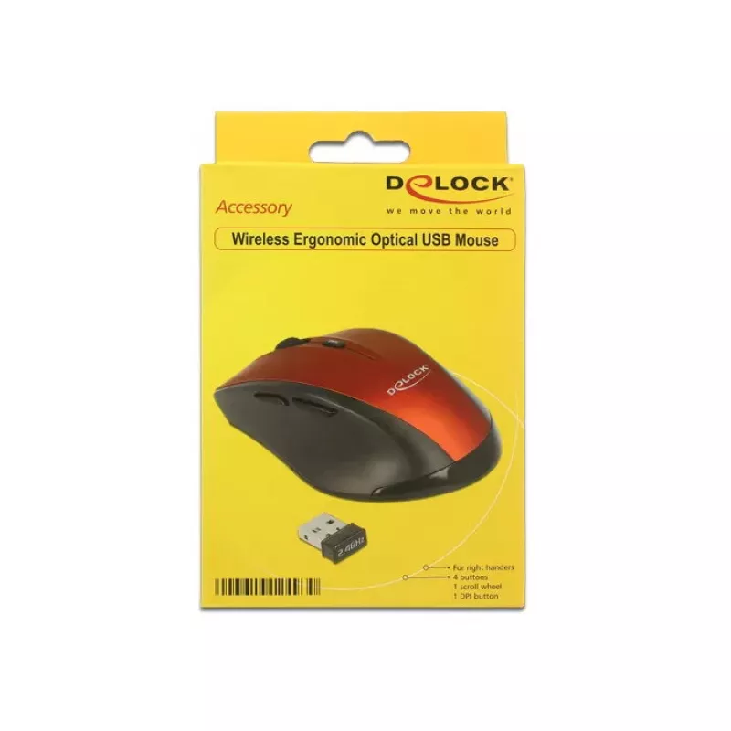 Pele DeLOCK 12493 RF bezvadu optiskā 1600 DPI