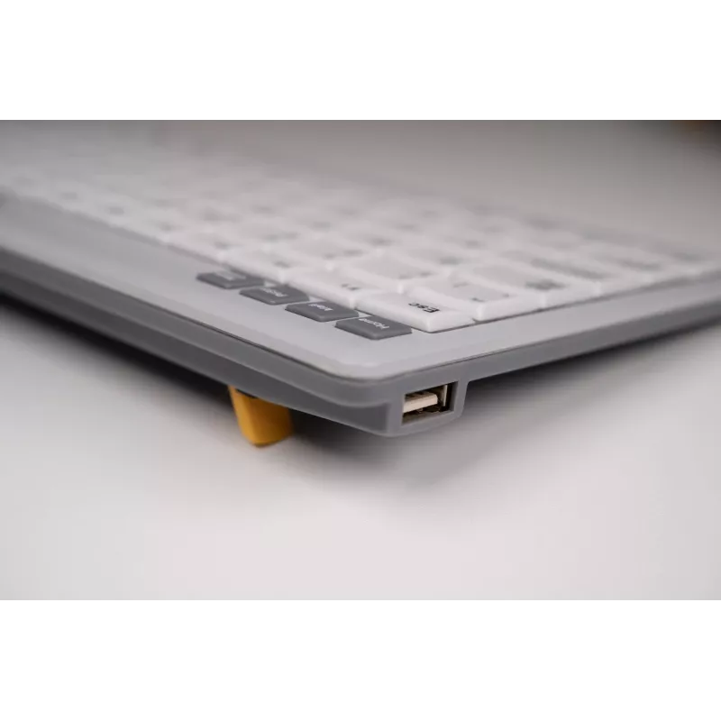 BakkerElkhuizen UltraBoard 950 V2 DE Qwertz, vadu, USB, šķērveida taustiņu slēdzis, QWERTZ, tumši pelēks, gaiši pelēks