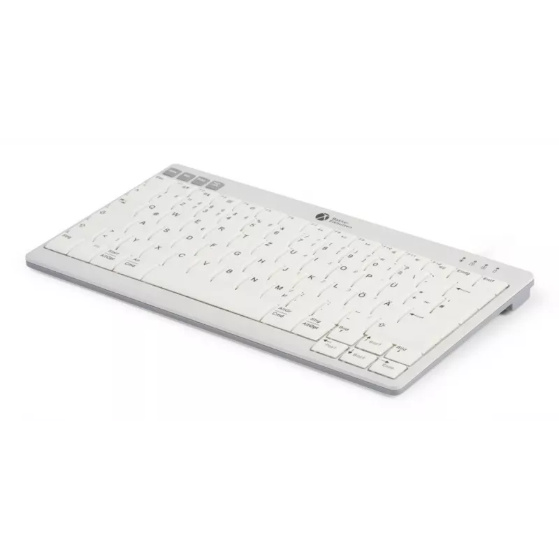 BakkerElkhuizen UltraBoard 950 V2 Wireless DE Qwertz, Tenkeyless (80 - 87%), vadu un bezvadu, USB + Bluetooth, šķērveida taustiņu slēdzis, QWERTZ, tumši pelēka, gaiši pelēka