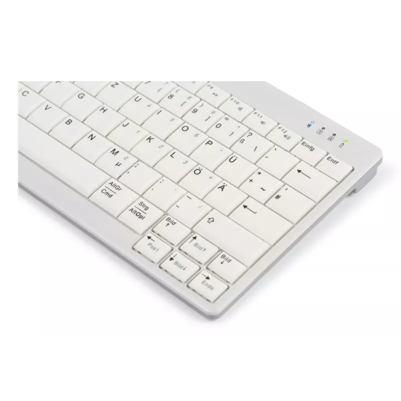 BakkerElkhuizen UltraBoard 950 V2 Wireless DE Qwertz, Tenkeyless (80 - 87%), vadu un bezvadu, USB + Bluetooth, šķērveida taustiņu slēdzis, QWERTZ, tumši pelēka, gaiši pelēka