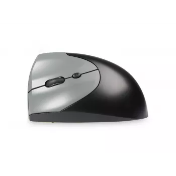 BakkerElkhuizen Handshake pele Left, kreisā roka, vertikālais dizains, optiskā, RF bezvadu + Bluetooth + USB Type-C, 6400 DPI, melna, pelēka