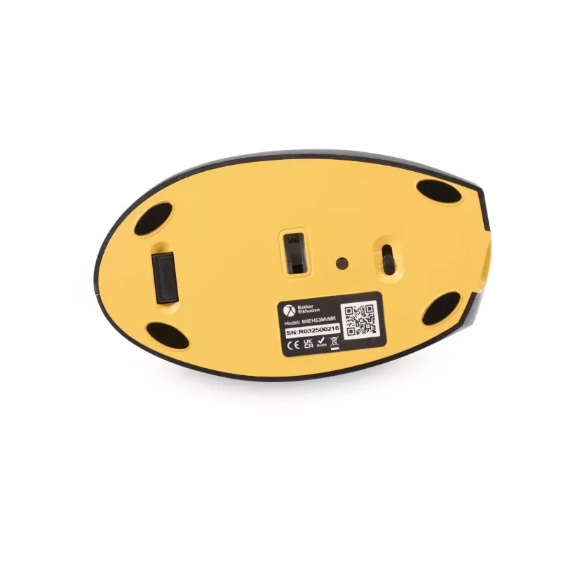 BakkerElkhuizen Handshake pele Right, labās rokas, vertikālais dizains, optiskā, RF bezvadu + Bluetooth + USB C tips, 6400 DPI, melna, pelēka