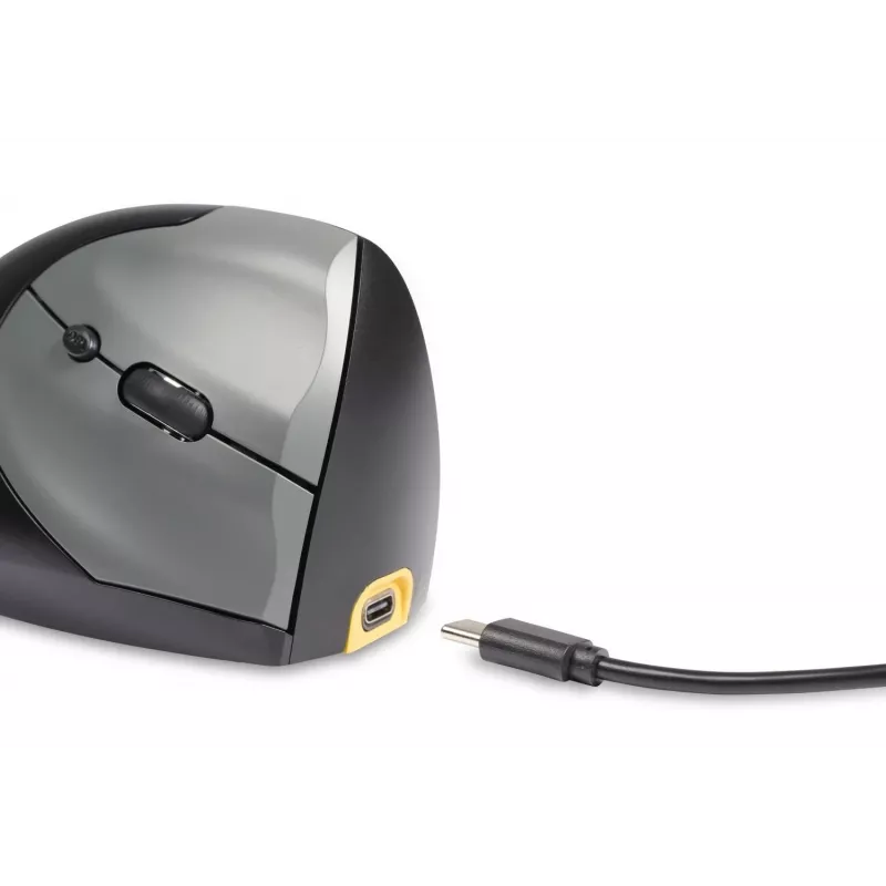 BakkerElkhuizen Handshake pele Right, labās rokas, vertikālais dizains, optiskā, RF bezvadu + Bluetooth + USB C tips, 6400 DPI, melna, pelēka