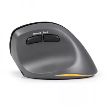 BakkerElkhuizen PRF Pro pele Labroku, Labā roka, Vertikāls dizains, Optiska, RF Bezvadu + Bluetooth + USB Type-C, 2400 DPI, Melna, Pelēka