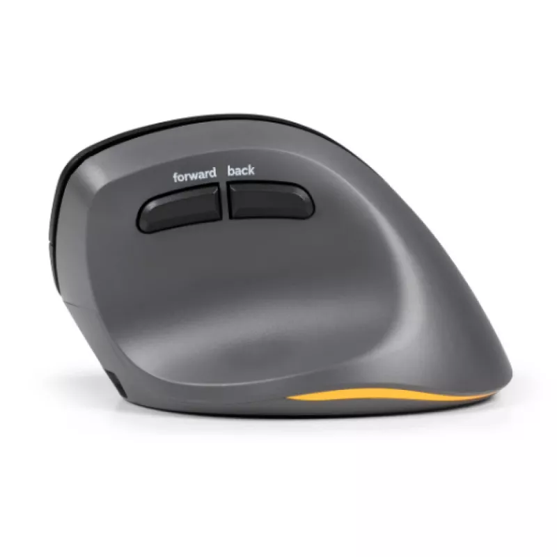 BakkerElkhuizen PRF Pro pele Labroku, Labā roka, Vertikāls dizains, Optiska, RF Bezvadu + Bluetooth + USB Type-C, 2400 DPI, Melna, Pelēka