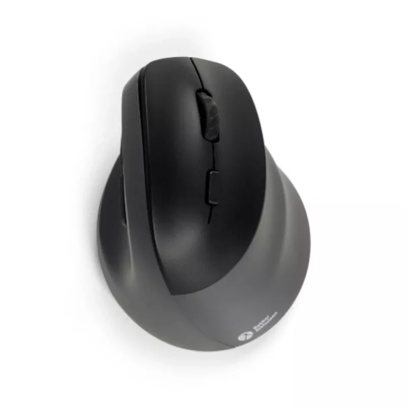 BakkerElkhuizen PRF Pro pele Labroku, Labā roka, Vertikāls dizains, Optiska, RF Bezvadu + Bluetooth + USB Type-C, 2400 DPI, Melna, Pelēka