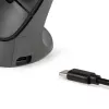 BakkerElkhuizen PRF Pro pele Labroku, Labā roka, Vertikāls dizains, Optiska, RF Bezvadu + Bluetooth + USB Type-C, 2400 DPI, Melna, Pelēka