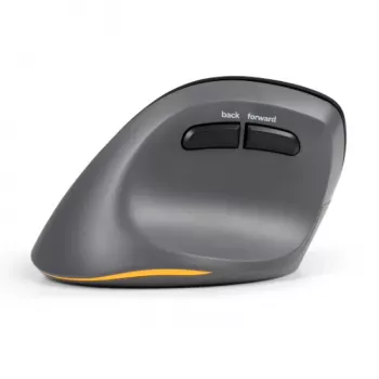 BakkerElkhuizen PRF Pro pele kreisā, kreiļiem, vertikāls dizains, optiskā, RF Bezvadu + Bluetooth + USB Type-C, 2400 DPI, melna, pelēka