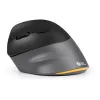 BakkerElkhuizen PRF Pro pele kreisā, kreiļiem, vertikāls dizains, optiskā, RF Bezvadu + Bluetooth + USB Type-C, 2400 DPI, melna, pelēka
