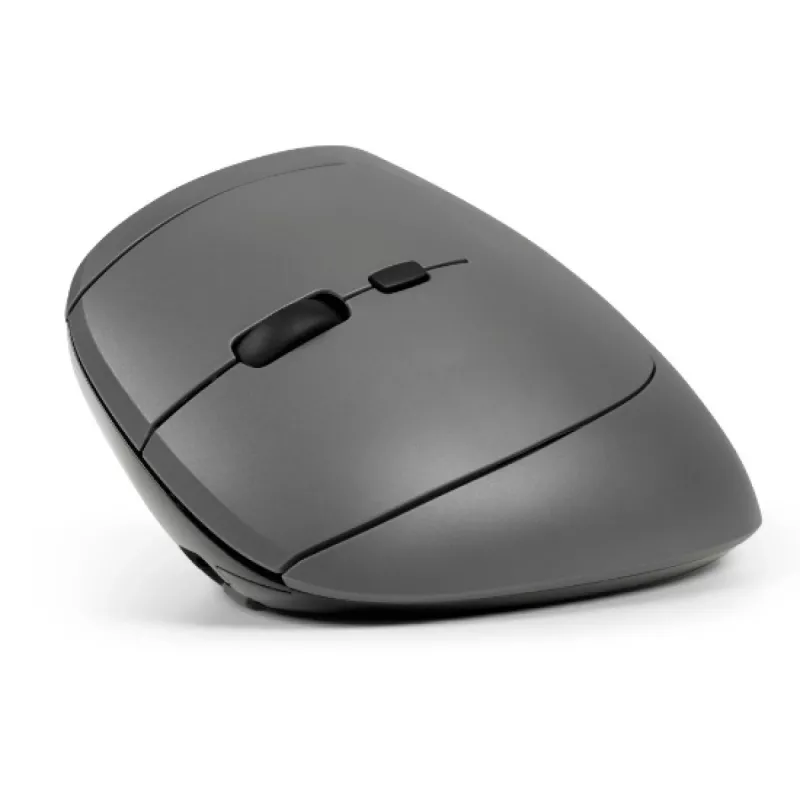 BakkerElkhuizen MidWay pele kreisā, kreisās rokas, vertikāls dizains, optiskā, RF bezvadu + Bluetooth + USB Type-C, 2400 DPI, pelēka, melna