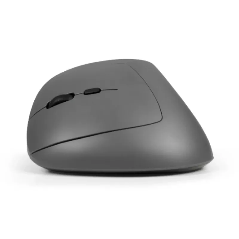 BakkerElkhuizen MidWay pele kreisā, kreisās rokas, vertikāls dizains, optiskā, RF bezvadu + Bluetooth + USB Type-C, 2400 DPI, pelēka, melna