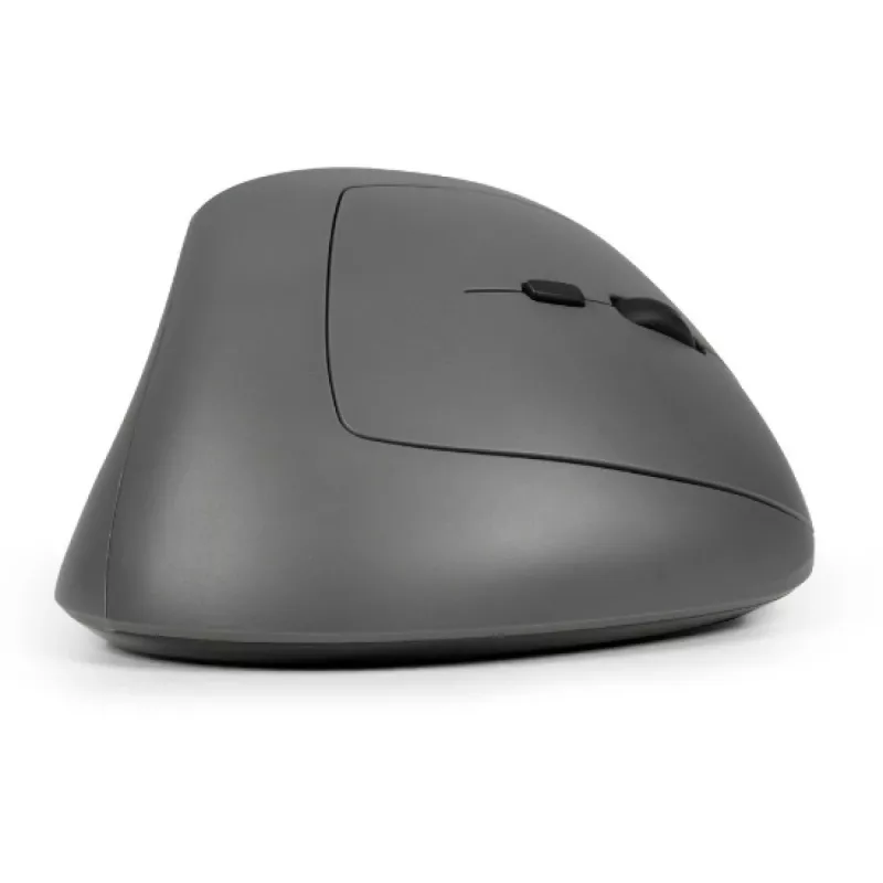 BakkerElkhuizen MidWay pele ar labo roku, labročiem, vertikāls dizains, optiskā, RF bezvadu + Bluetooth + USB Type-C, 2400 DPI, pelēka, melna