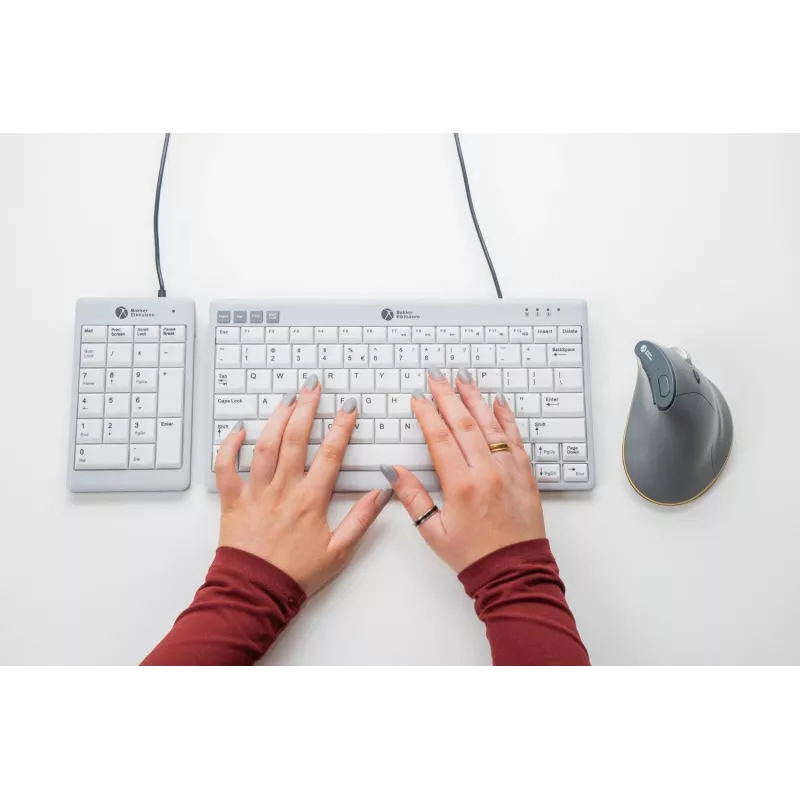 BakkerElkhuizen UltraBoard 955 V2 Numeric, USB, 22, Laptop/PC, 1.5 m, Dark pelēka, Light pelēka