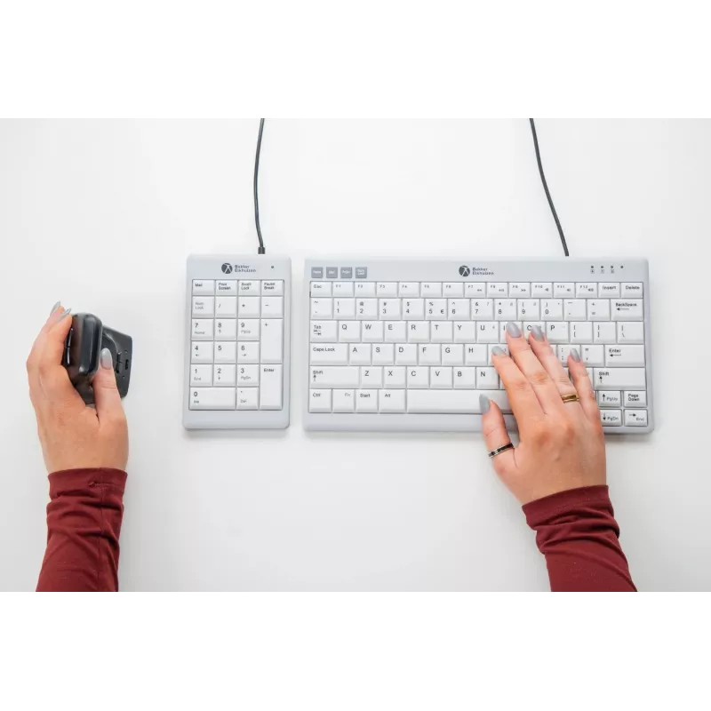 BakkerElkhuizen UltraBoard 955 V2 Numeric, USB, 22, Laptop/PC, 1.5 m, Dark pelēka, Light pelēka