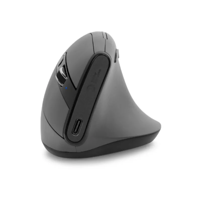 BakkerElkhuizen Grip Pro pele, labās rokas, vertikāls dizains, optiska, RF Wireless, 2400 DPI, pelēka, melna, dzeltena