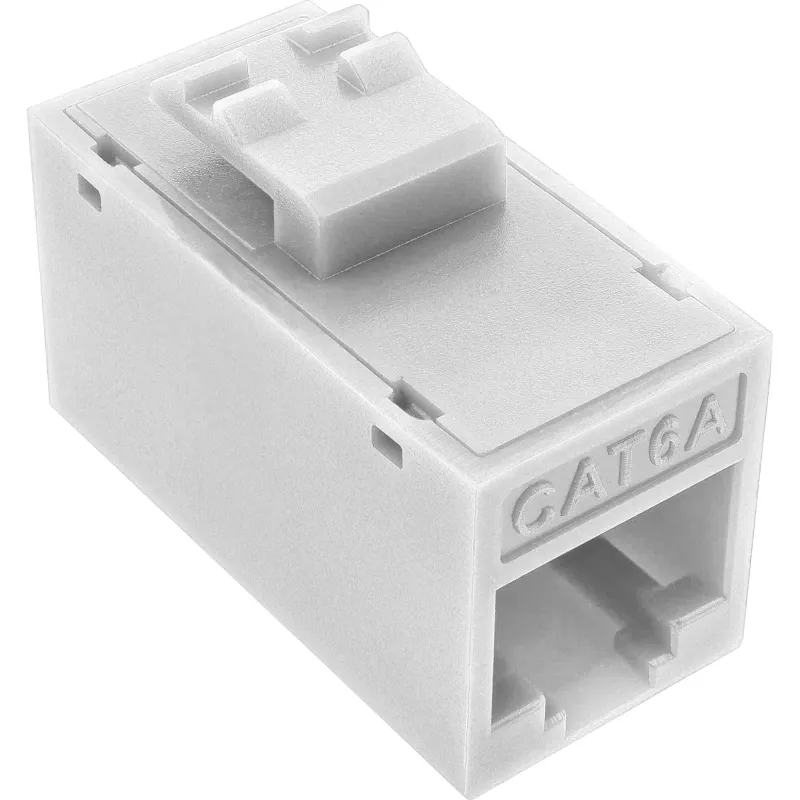 InLine Keystone RJ45 ligzda/kontaktligzda, neekranēta, Cat.6A, 8 gab. iepakojumā, balta
