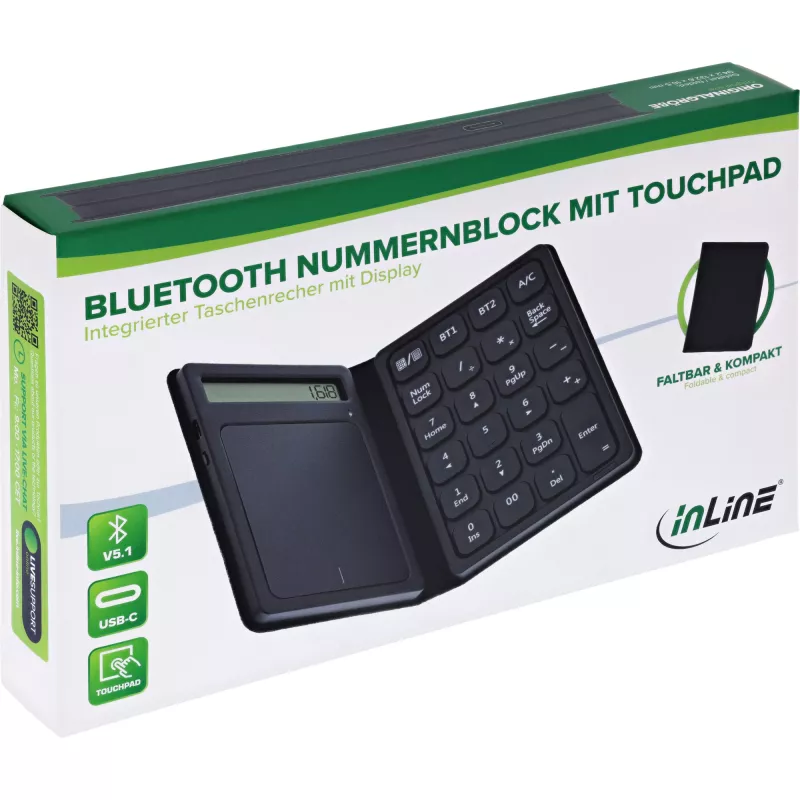 InLine 55379G tastatūra Universāla Bluetooth Nē Melna