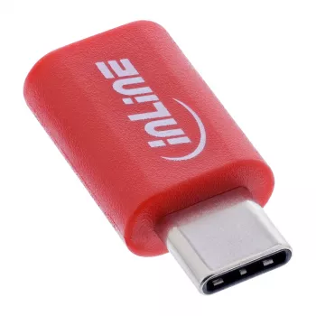 Kabeļa dzimuma pārveidotājs InLine 31650 — USB-C uz USB-C, sarkans, 0,003 kg