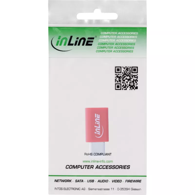 Kabeļa dzimuma pārveidotājs InLine 31650 — USB-C uz USB-C, sarkans, 0,003 kg