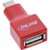 savienotāju adapteris InLine 31651 USB-C uz USB-A, USB 2.0, sarkans