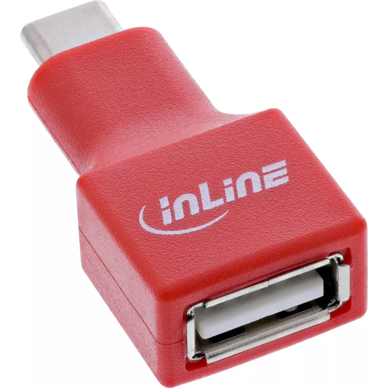 savienotāju adapteris InLine 31651 USB-C uz USB-A, USB 2.0, sarkans