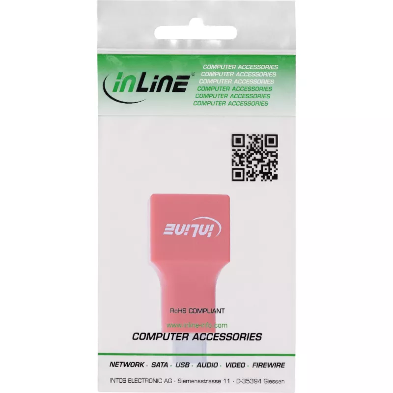 savienotāju adapteris InLine 31651 USB-C uz USB-A, USB 2.0, sarkans