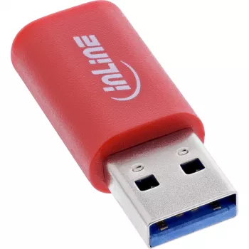InLine 31652 kabeļa dzimumu pārveidotājs USB-A USB-C sarkans