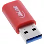 InLine 31652 kabeļa dzimumu pārveidotājs USB-A USB-C sarkans