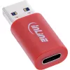 InLine 31652 kabeļa dzimumu pārveidotājs USB-A USB-C sarkans