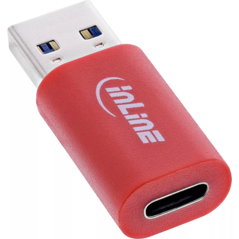 InLine 31652 kabeļa dzimumu pārveidotājs USB-A USB-C sarkans