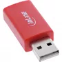 Gender changer kabelis InLine 31653 USB-A to USB-A, USB 2.0, red