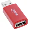 Gender changer kabelis InLine 31653 USB-A to USB-A, USB 2.0, red