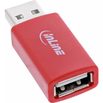 Gender changer kabelis InLine 31653 USB-A to USB-A, USB 2.0, red