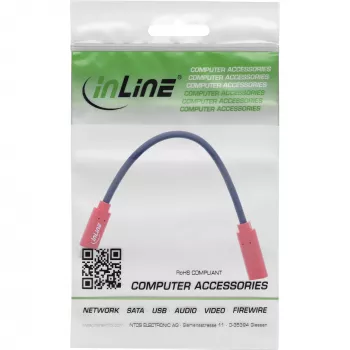 InLine USB-C dzimuma pārveidotāja adapteris 31654, USB-C uz USB-C, 0,2 m, sarkans