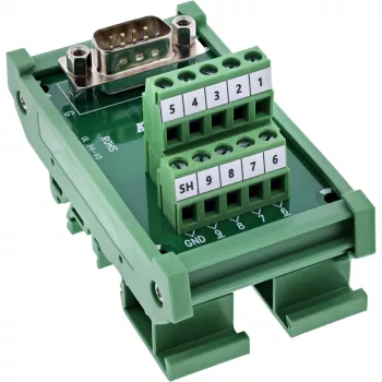 InLine 92501L vadu savienotājs, spaiļu bloks / D-Sub 9, zaļš