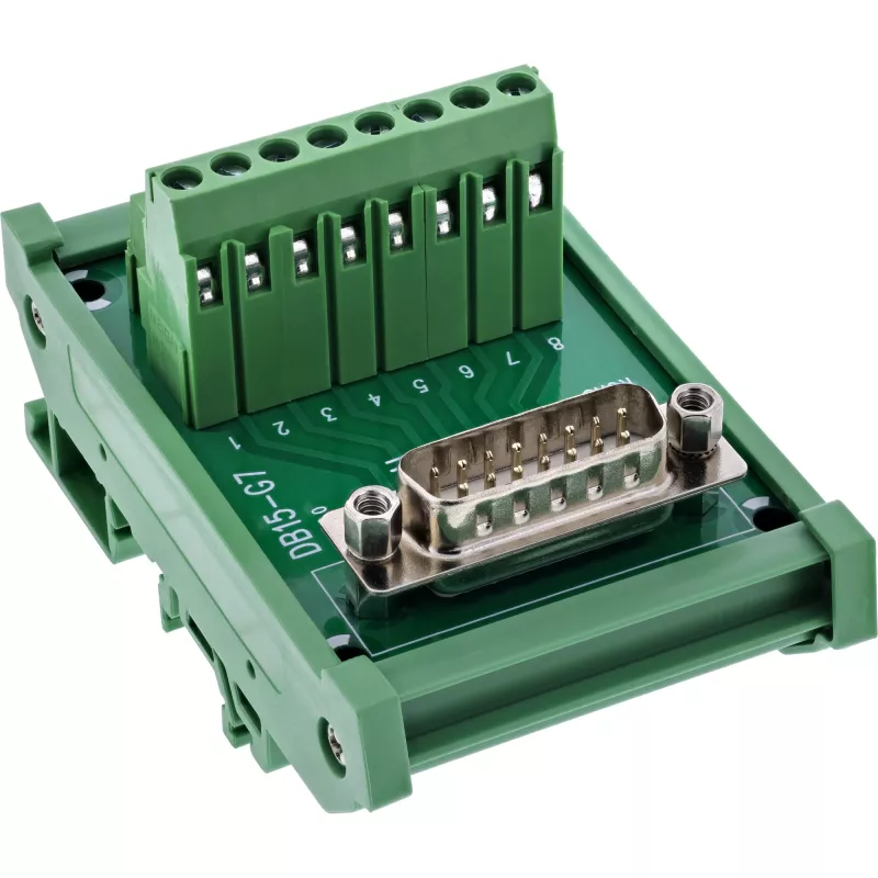 InLine 92502D vadu savienotājs Spaiļu bloks / D-Sub 15 zaļš