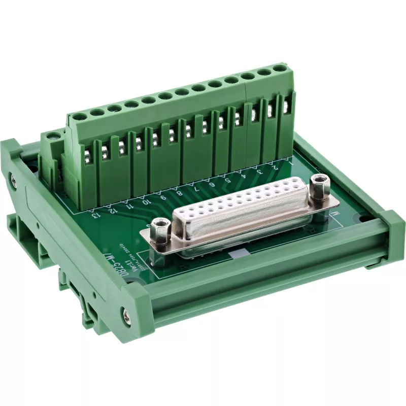 InLine 92502H vadu savienotājs Spaiļu bloks / D-Sub 25 Zaļš