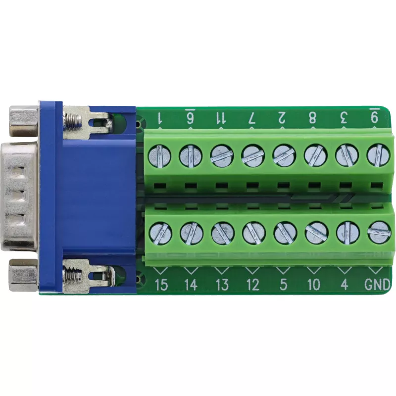 InLine 92503B stieples savienotājs Spaiļu bloks, VGA (HD15) Zils, Zaļš