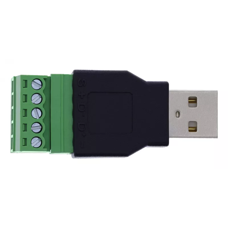 InLine 92504A vadu savienotājs USB-A / spaiļu bloks, 5 kontaktu, melns, zaļš