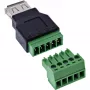 InLine 92504B vadu savienotājs USB-A / spaiļu bloks, 5 kontaktu Melns, Zaļš