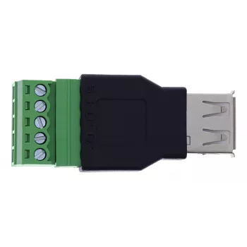 InLine 92504B vadu savienotājs USB-A / spaiļu bloks, 5 kontaktu Melns, Zaļš